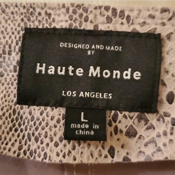 Haute Monde Motorcycle crop Snakeskin jacket - size large. J - Picture 7 of 12